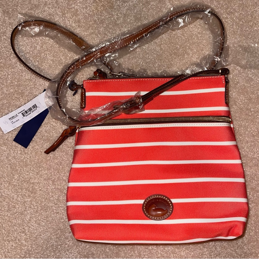 NWT Dooney & Bourke Crossbody - Tangerine/White